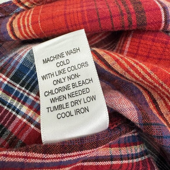 Authentic 44mm Plaid Western Pearl Snap Front Button Down Shirt Men's Size M - Picture 6 of 6